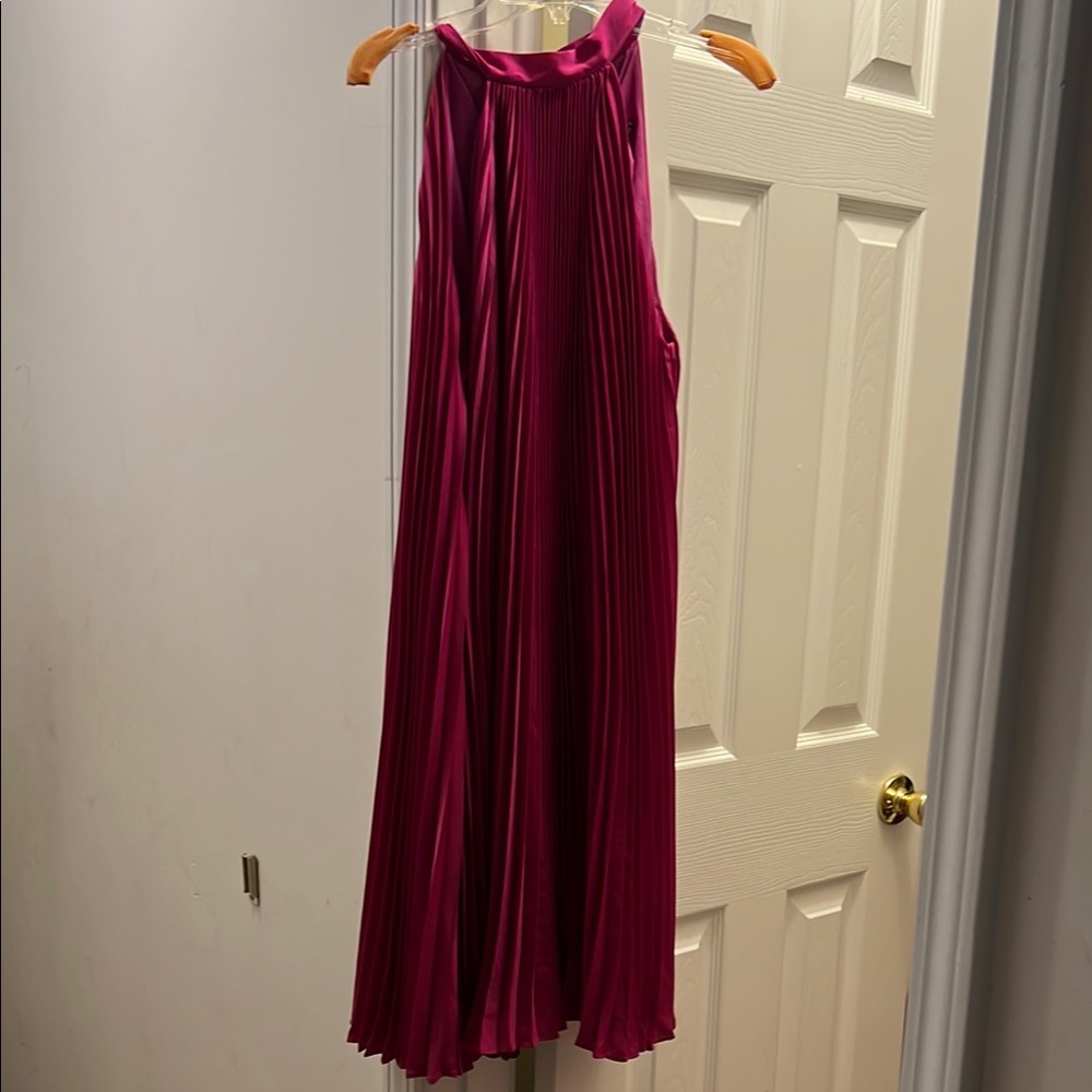 Banana Republic Magenta Pleated Dress